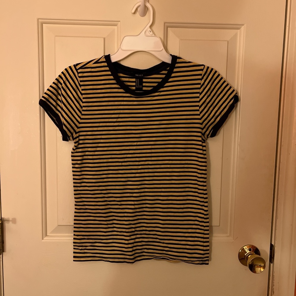 Striped Navy and Yellow T-Shirt